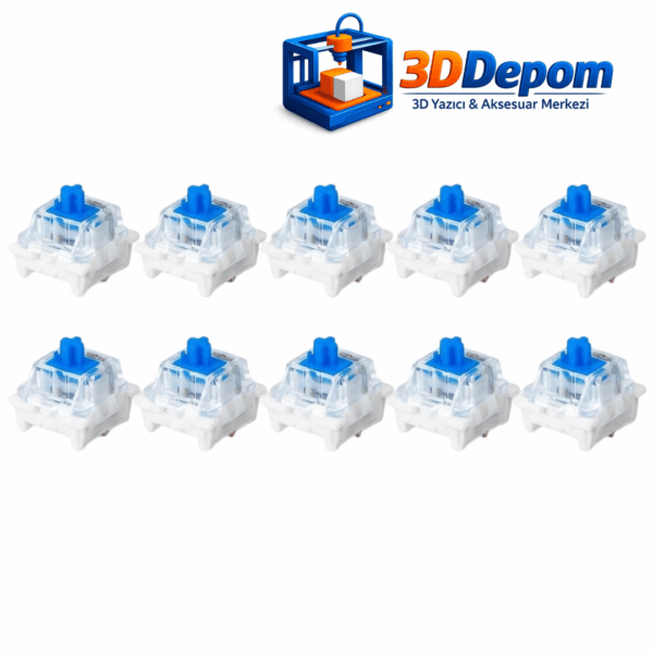 10 Adet Mavi Clicker - Blue Switch