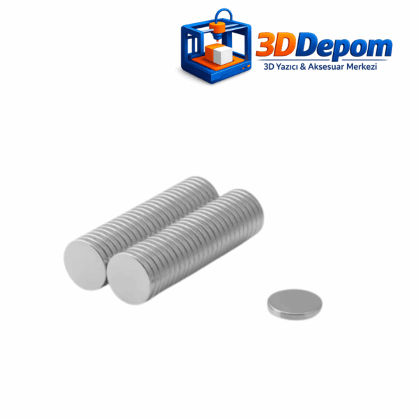 3D Yazıcı Projeleri İçin Güçlü Neodyum Mıknatıs 12x2 mm