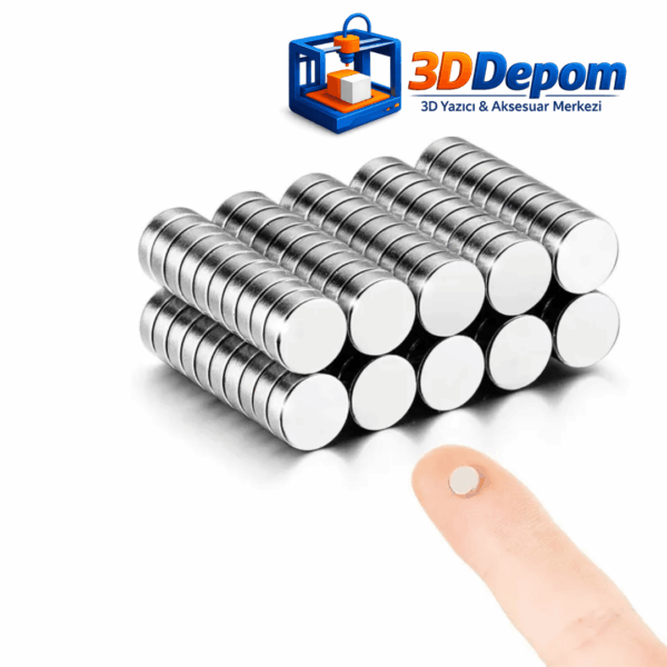 3D Yazıcı Projeleri İçin İnce Neodyum Mıknatıs 5x1.5 mm