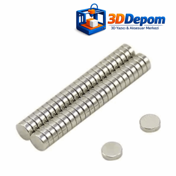 3D Yazıcı Projeleri İçin Güçlü Neodyum Mıknatıs 6x2 mm