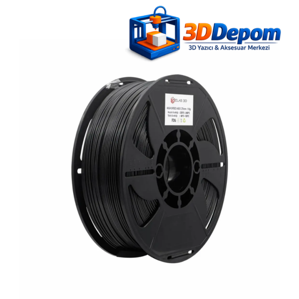 Endüstriyel ABS Filament – Elas HS Siyah Endüstriyel kalite Elas HS ABS Siyah filament yüksek ısı dayanımı